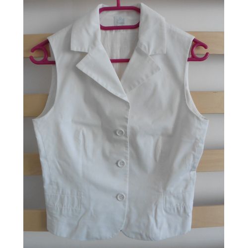 Gilet Blanc Coupe Serveuse. Camaieu. Taille S/36/38