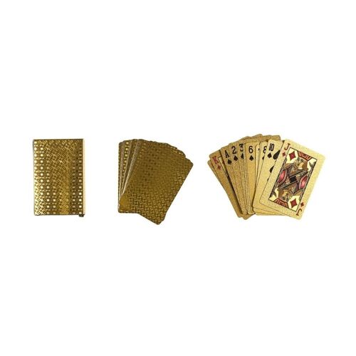 Jeu 54 Cartes Premium Casino 5.9x9x2cm Or Noir