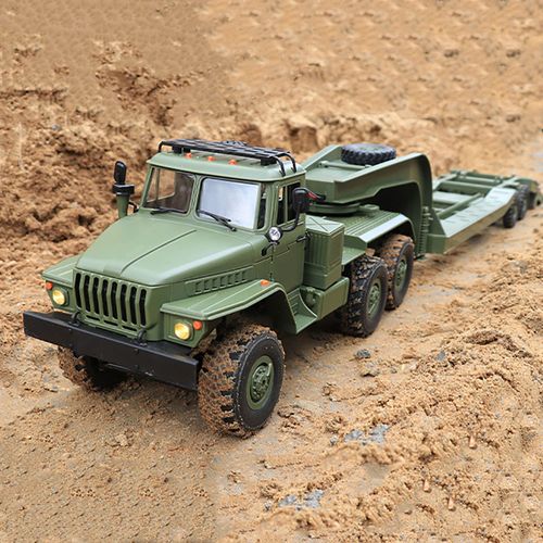 Wpl B36-3 Ural 1/16 2.4g 6wd Rtr Rc Camion Militaire Avec Remorque Véhicule Tout-Terrain Modèles Jouet Commande Proportionnelle-Générique