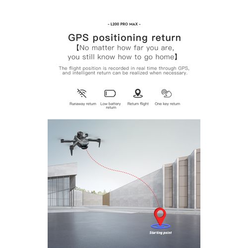 Lyzrc L200 Pro Max 216g Gps 5g Wifi Fpv Avec Caméra Double Hd Esc 4k, Gimbal Eis À 2 Axes, Évitement Des Obstacles À 360 , Drone Quadrirotor Pliable Sans Balais Prêt-À-Voler Rtf