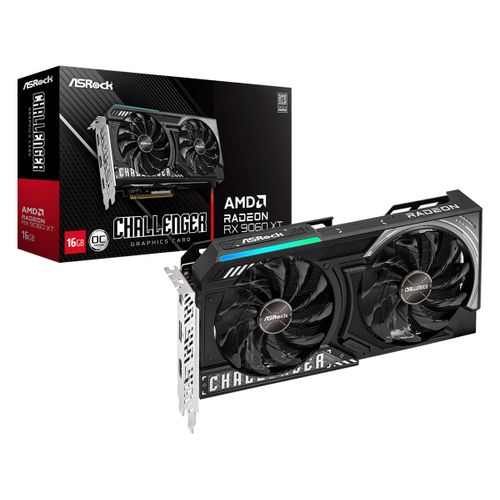 Asrock Radeon RX 9060 XT Challenger OC Scheda Grafica 16GB GDDR6 Nero