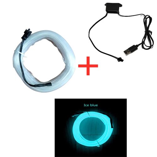 Barre Lumineuse À Led Pour Voiture Usb 5m, Éclairage D'ambiance Led Pour L'intérieur De La Voiture, Lampe Décorative El Avec Bande De Néon Flexible, Lignes D'éclairage Ambiant Diy, Usb Pour L'ambiance De Soirée