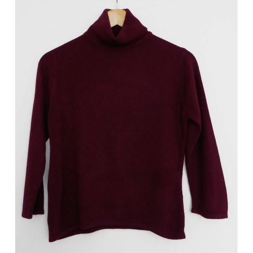 Pull Bordeaux À Col Roulé. Camaieu. Taille 38