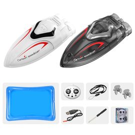 Bateau Radiocommandé C166 Mini À Grande Vitesse Avec Lumière Led. Jouet Aquatique D'été Avec Piscine Gonflable.-Générique