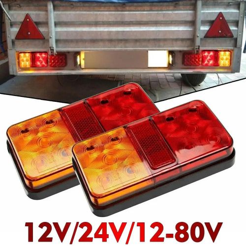 2 Pièces 12v 24v 10 Led Feu Arrière Pour Camion,Feu Arrière De Remorque,Feu Latéral,Clignotant,Feu Stop,Feu De Frein Arrière,Étanchéité Ip65.