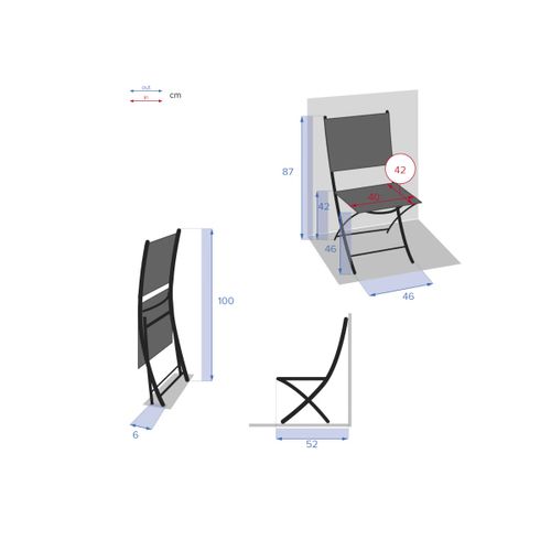 Lot De 4 Chaises De Jardin Pliante Métal Modula Laurier- Hesperide