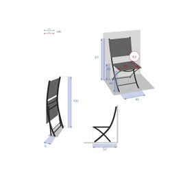 Lot De 4 Chaises De Jardin Pliante Métal Modula Laurier- Hesperide