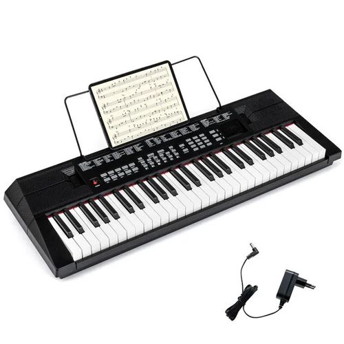 Clavier Electronique Portable 54 Touches Pour Enfants Costway-200 Rythmes,200 Timbres,60 Morceaux Démo,Pupitre-Double Alimentation