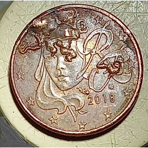 France 1 Cent Euro 2018 Fautée