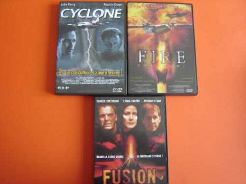 Lot 3 Dvd // Fusion ,Pic De La Terreur (/ Fire "Piège De Feu /Cyclone (Luke Perry-Martin Sheen)