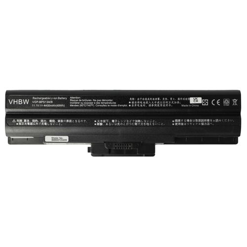 vhbw Batterie compatible avec Sony Vaio VPCCW26FA/W, VPCCW26FG/B, VPCCW26FA/R ordinateur portable (4400mAh, 11,1V, Li-ion) - puce d'information