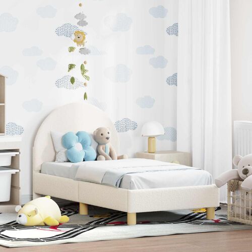 vidaXL Cadre de lit pour tout-petit avec tête de lit Crème 70 x 140 cm