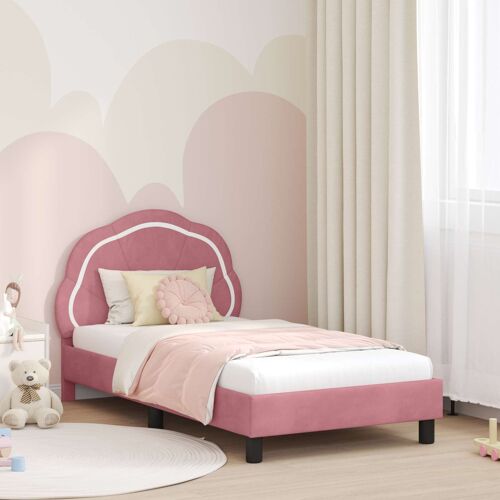 Vidaxl Cadre De Lit Pour Enfants Avec Tête De Lit Rose 80 X 160 Cm