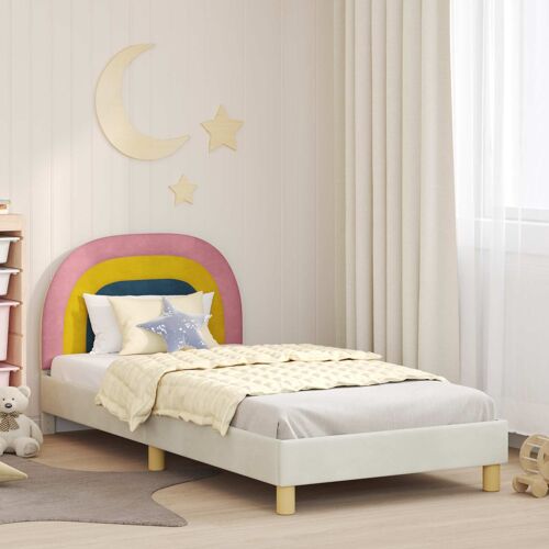 Vidaxl Cadre De Lit Pour Enfants Avec Tête De Lit Crème 90 X 190 Cm