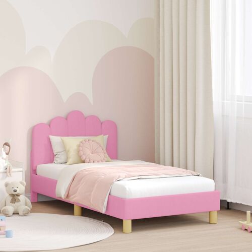 vidaXL Cadre de lit pour tout-petit avec tête de lit Rose 80 x 160 cm