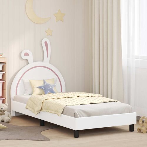 Vidaxl Cadre De Lit Pour Enfants Avec Tête De Lit Blanc 90 X 200 Cm Pu