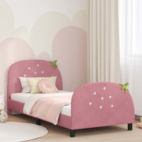 Vidaxl Cadre De Lit Pour Enfants Avec Tête De Lit Rose 90 X 190 Cm