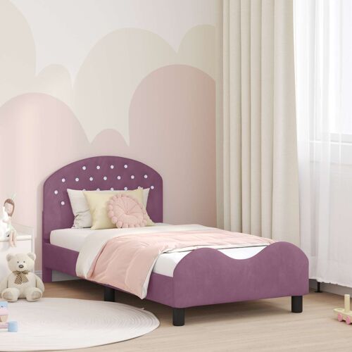 Vidaxl Cadre De Lit Pour Enfants Avec Tête De Lit Violet 80 X 160 Cm