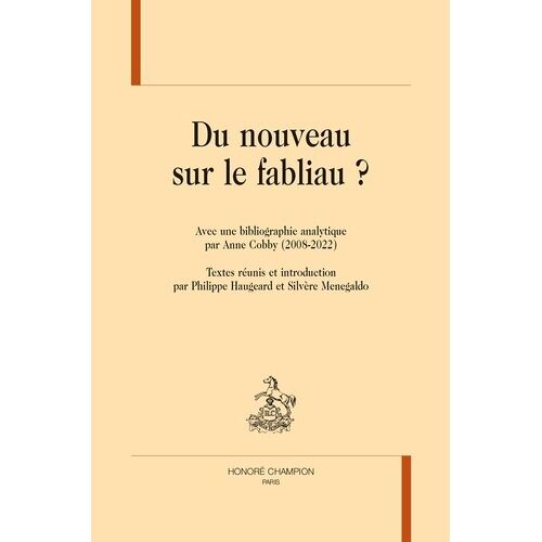 Du Nouveau Sur Le Fabliau ?