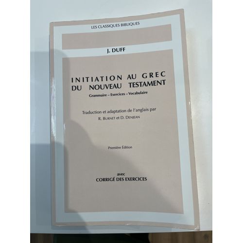 Initiation Au Grec Du Nouveau Testament