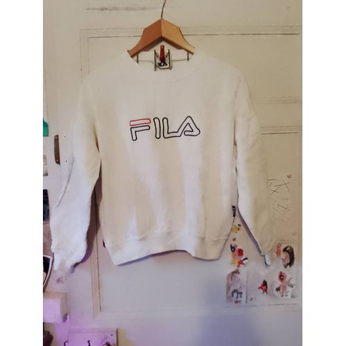 Sweat Blanc S Fila Vintage Années 90.