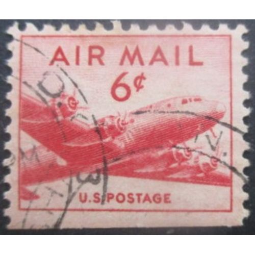 Etats-Unis Poste Aérienne N°35 Dentelé Sur 3 Cotés Avion Oblitéré