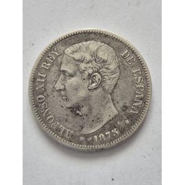 5 Pesetas Alfonso Xii En Argent.