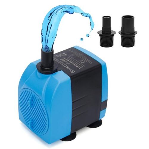 Pompe à eau Submersible 3000L/H Pour Aquarium (60 W), Pompe de Bassin de Jardin électrique Ultra Silencieuse pour Fontaines, Aquarium, étang, Statuaire Avec 4 Ventouses Puissantes, 3 Buses