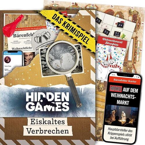 Hidden Games Crime Scene - Crime De Sang-Froid - L'Histoire Criminelle D'Hiver - Allemand - Jeu De Crime Réaliste, Jeu D'Enquête Passionnant, Jeu D'Évasion