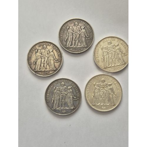 Lot De 10 Francs Hercule En Argent.