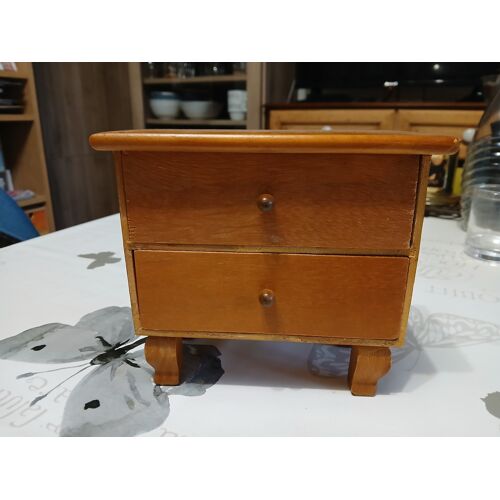 Petite commode en bois pour poupée - années 1950