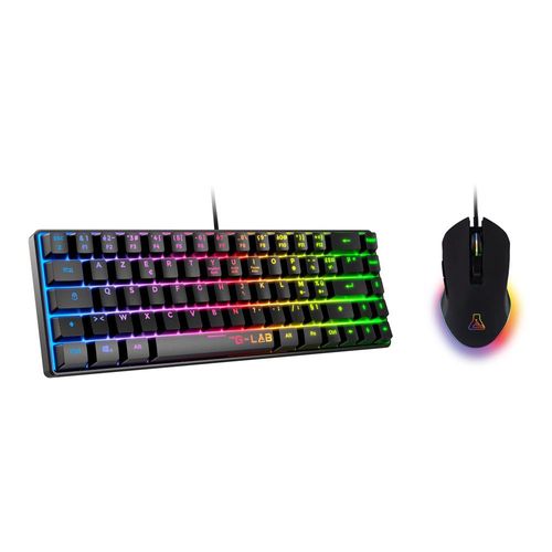 COMBO GAMING 2 EN 1 THE G LAB HYDROGEN CLAVIER AZERTY FILAIRE + SOURIS FILAIRE NOIR