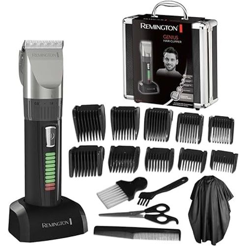 Tondeuse À Cheveux Professionnelle Remington Hc5811 [Lames En Céramique Auto-Affûtantes/0,8-40 Mm/Réglage De Précision](10 Sabots De Coupe, Fonctionne Sur Secteur/Batterie, Lithium)
