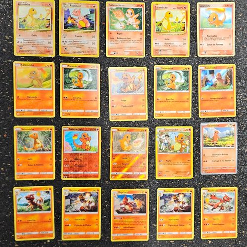 Lot 21 Dracaufeu Reptincel Et Salamèche Carte Pokémon