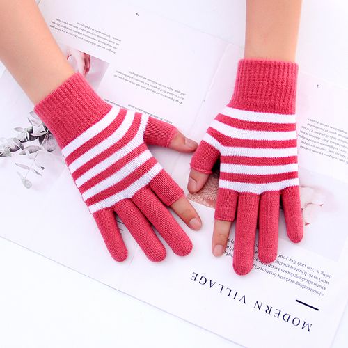Gants Mi-Doigts Hiver Pour Homme Et Femme, Chauffants Épais En Tricot Acrylique, Design Flexible Pour Écran Tactile, Bureau, Études, Caisse ¿ Taille Unique, 4 Couleurs Disponibles, Confortables Et