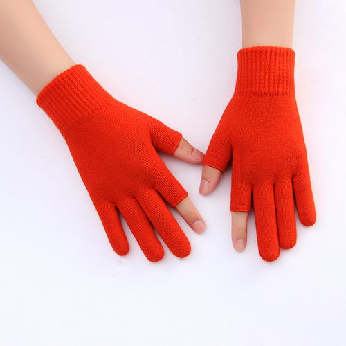 Gants Mi-Doigts Hiver Pour Homme Et Femme, Chauffants Épais En Tricot Acrylique, Design Flexible Pour Écran Tactile, Bureau, Études, Caisse ¿ Taille Unique, 4 Couleurs Disponibles, Confortables Et