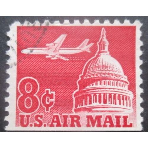Etats-Unis Poste Aérienne N°61 Dentelé Sur 3 Cotés Oblitéré