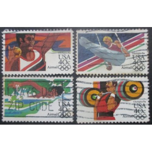 Etats-Unis Poste Aérienne Série N°95 Au 98 Jeux Olympiques De Los Angeles 1984 Oblitérés