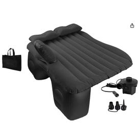 Ediesi, Matelas De Voiture, Matelas Gonflable, Lit Gonflable, Matelas Pour Siège Auto, Avec Pompe À Air Électrique 12v Et 3 Adaptateurs (Noir)