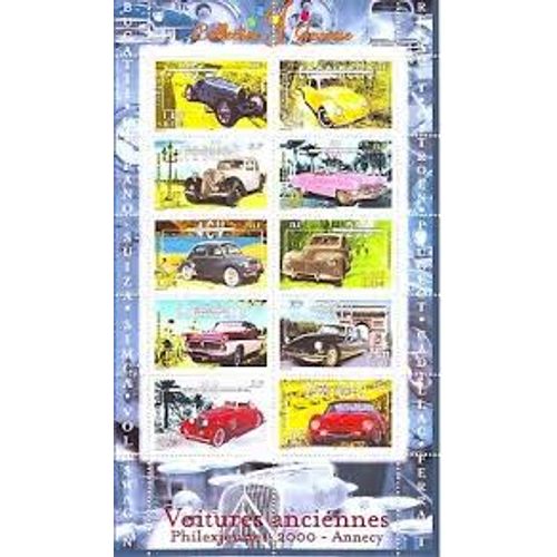 Voitures Anciennes Bloc Feuillet 30 Année 2000 N° 3317 3318 3319 3320 3321 3322 3323 3324 3325 3326 Yvert Et Tellier Luxe
