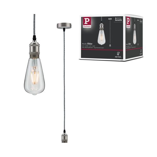 Suspension Led Eldar E27 Max60w Métal Gris/Nickel Brossé 230v Sans Ampoule