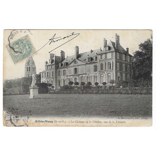 Carte Postale Athis-Mons , S.-Et-O. , Le Château Et Le Clocher , Vus De La Terrasse