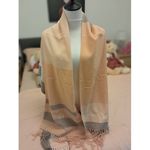 Echarpe Cachemire Femme Homme Plaid Jaune Paille Et Bleu Pastel Top Qualité Neuve