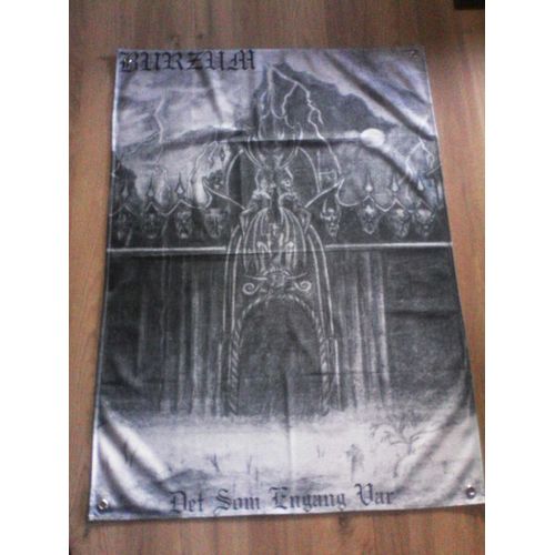 Drapeau Flag Banner Burzum Det Som Engang Var album cover Black Metal Norway Varg Vikernes Immortal Goatmoon Gorgoroth Mayhem