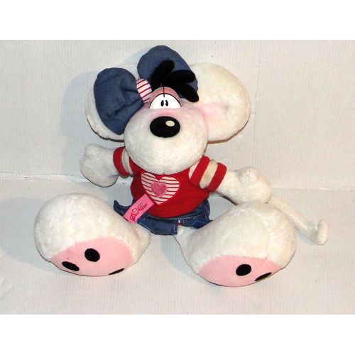 diddlina robe en jeans peluche souris diddl depesche 27 cm
