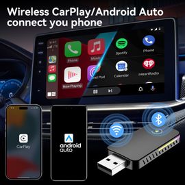 2 En 1 Carplay Box Machine De Voiture Originale Carplay À Android Auto Carplay Sans Fil