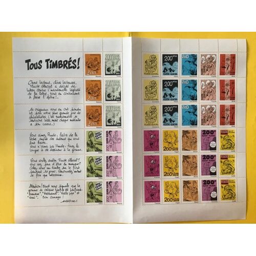 Tous Timbrés ! - Planche De 42 Timbres (N° 200 Fluide Glacial, Février 1993)