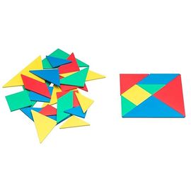 Jeu de puzzle Tangram Wissner, ensemble de 4 puzzles chinois - Robuste - Fabriqué en plastique solide