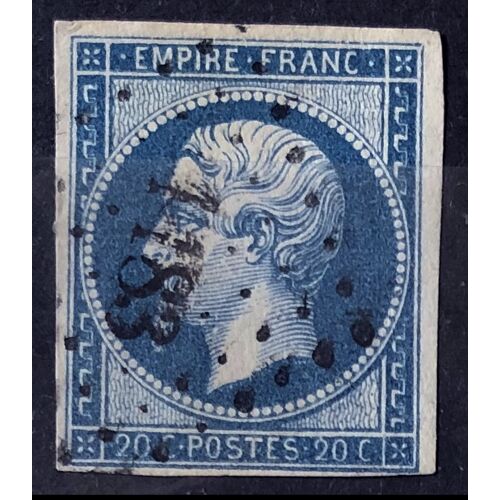 Napoléon - Empire Franc - Nd - 20c Bleu - Type Ii (Très Joli N° 14b) Obl - France Année 1853 - Brn83 - N34101