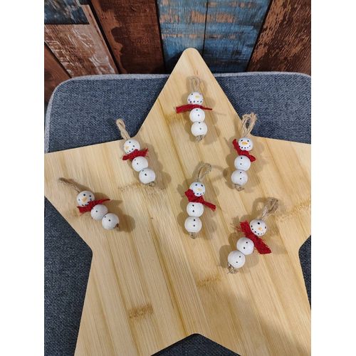 Lot de 6 décorations de Noël bonhomme de neige